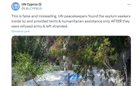 BM Barış Gücü'nden,  ara bölgede mahsur kalan göçmenlerle ilgili Rum basınında yer alan iddiaya yalanlama...